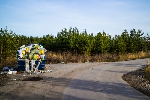 Construction site with waste removal services