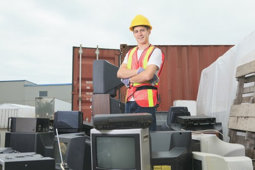 Stacked skips ready for waste disposal